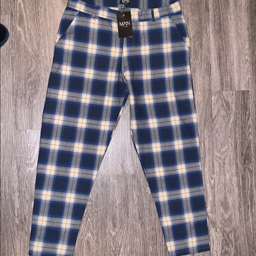 Plaid cropped smart trousers